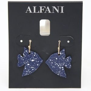 Women's Alfani Blue Tropical Fish Drop Earrings New With Tags